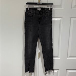 Frame Denim Women's Charcoal Jeans with Split Details